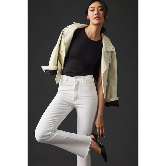 Mother Women's White Denim The Hustler Ankle Fray Jeans Size 24 2606 - Picture 10 of 16